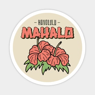 Honolulu Hawaii Hawaiian Mahalo Magnet